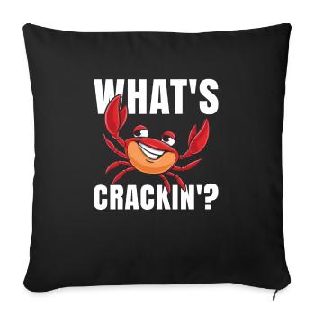 Qu’est-ce que Crackin? Pour tous les amateurs de fruits de mer - Housse de coussin décorative 45 x 45 cm - noir - Devant
