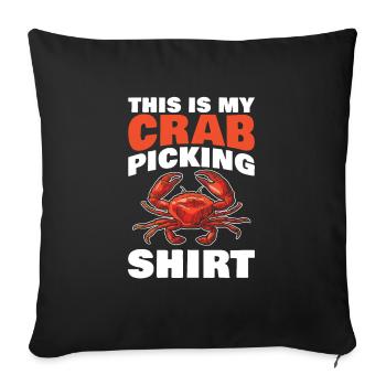 C’est mon design de collection de crabe pour tous - Housse de coussin décorative 45 x 45 cm - noir - Devant