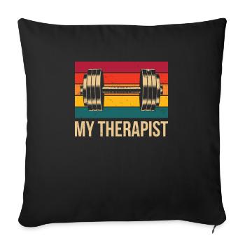 My therapist For all weight training fans - Sofa pillowcase 17,3'' x 17,3'' (45 x 45 cm) - black - Front