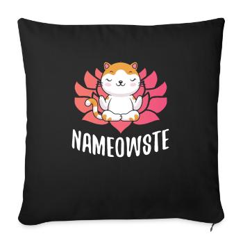 Nameowste For Recovery Narcotics Yoga Cat Fan - Sofa pillowcase 17,3'' x 17,3'' (45 x 45 cm) - black - Front