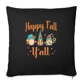 Bon automne pour tous les fans de gnomes - Housse de coussin décorative 45 x 45 cm - noir - Devant