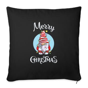 Merry Christmas for gnome fans - Sofa pillowcase 17,3'' x 17,3'' (45 x 45 cm) - black - Front