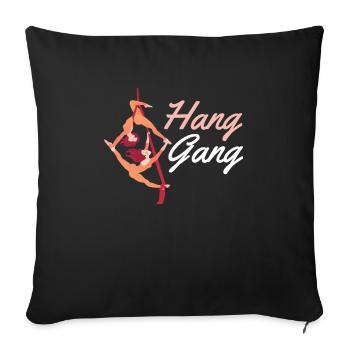 Support de suspension pour tous les ventilateurs aériens en soie - Housse de coussin décorative 45 x 45 cm - noir - Devant