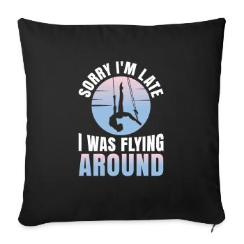 Désolé d’être en retard, j’ai pris l’antenne - Housse de coussin décorative 45 x 45 cm - noir - Devant