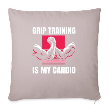 Grip training is my cardio - Sofa pillowcase 17,3'' x 17,3'' (45 x 45 cm) - light taupe - Front
