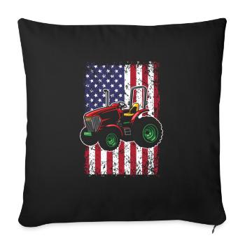 Amerikanische Flagge Local Farmers Design - Sofakissenbezug 45 x 45 cm - Schwarz - Vorne