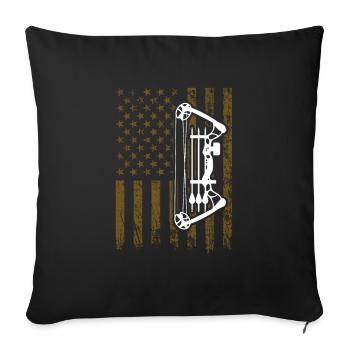 Arc à arc à poulies pour éventail d’arc - Housse de coussin décorative 45 x 45 cm - noir - Devant
