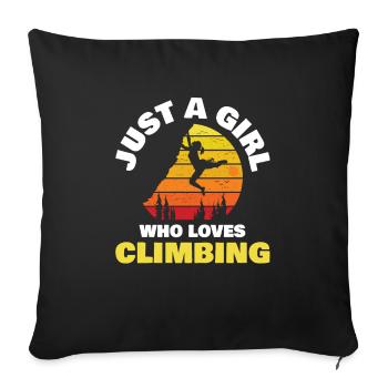 Just A Girl Who Loves Climbing For Climbing Fan - Sofa pillowcase 17,3'' x 17,3'' (45 x 45 cm) - black - Front