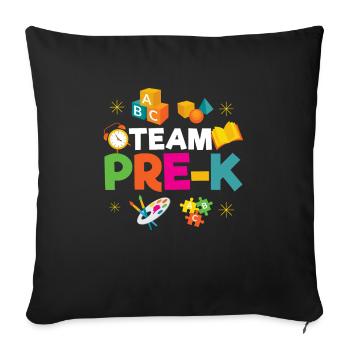 Team Pre -k Für Frühkindliche Bildung - Sofakissenbezug 45 x 45 cm - Schwarz - Vorne