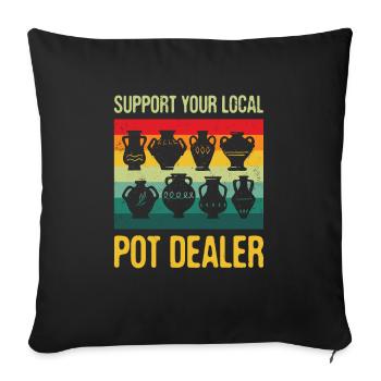 Support your local - Sofa pillowcase 17,3'' x 17,3'' (45 x 45 cm) - black - Front