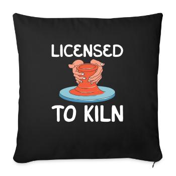 License to burn for all potters - Sofa pillowcase 17,3'' x 17,3'' (45 x 45 cm) - black - Front