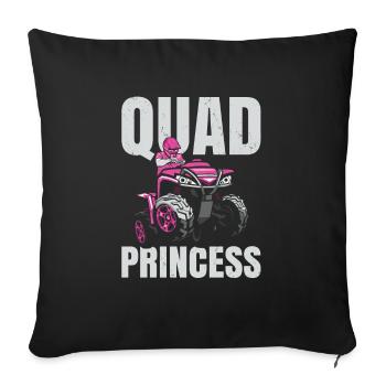Quad Princess Für Alle Quad Racer Fans - Sofakissenbezug 45 x 45 cm - Schwarz - Vorne