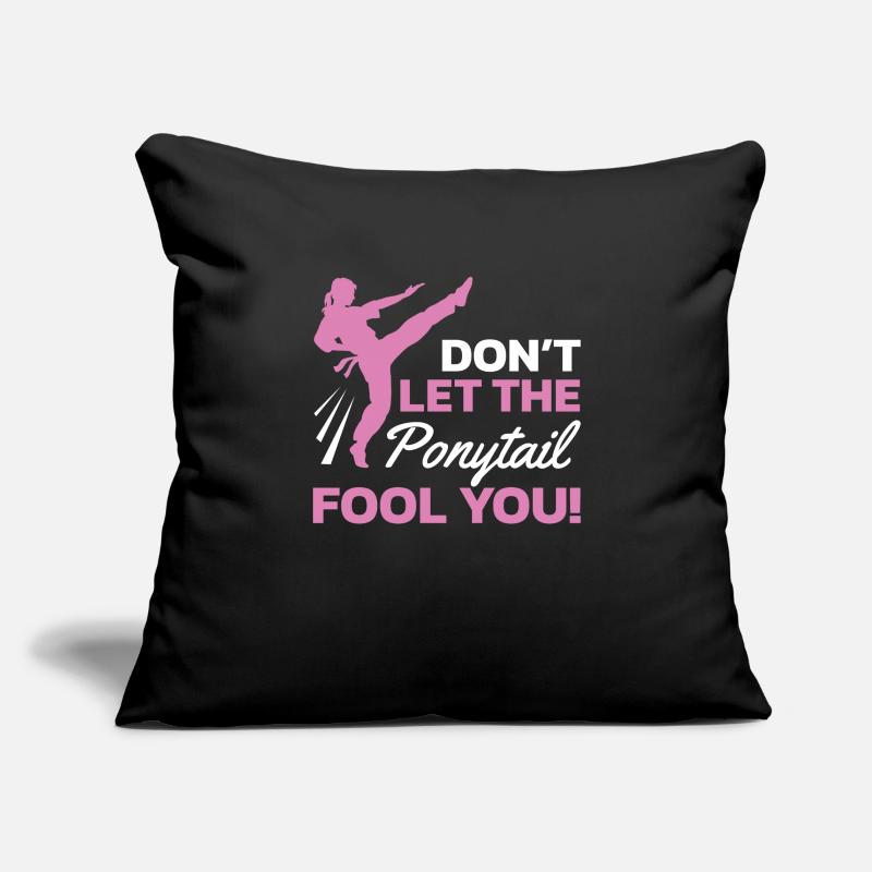 Ne laissez pas la queue de cheval vous tromper Housse de coussin décorative 45 x 45 cm