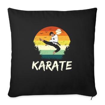Lustige Retro Karate Kampf Sport Design Geschenk - Sofakissenbezug 45 x 45 cm - Schwarz - Vorne