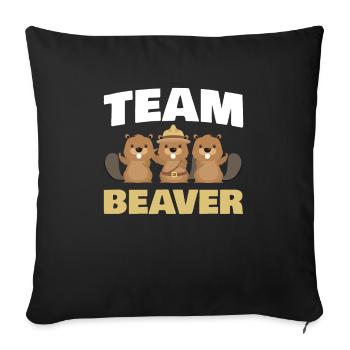 Team Beaver Für Beaver Fan - Sofakissenbezug 45 x 45 cm - Schwarz - Vorne