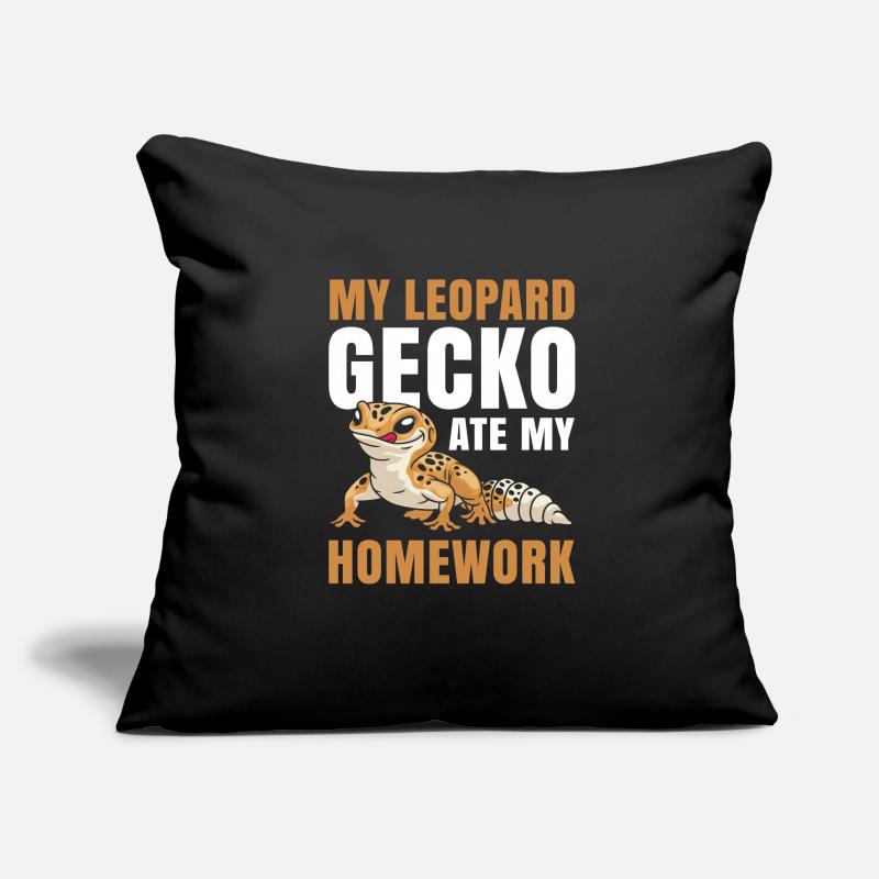 Mon gecko léopard a mangé mes devoirs Housse de coussin décorative 45 x 45 cm