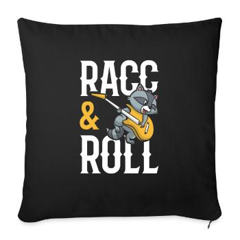 Racc & Roll for all Raccoon Fan - Sofa pillowcase 17,3'' x 17,3'' (45 x 45 cm) - black - Front