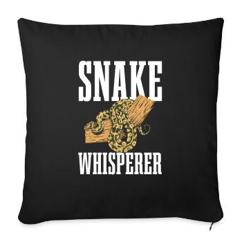Snake Whisperer for all snake fans - Sofa pillowcase 17,3'' x 17,3'' (45 x 45 cm) - black - Front