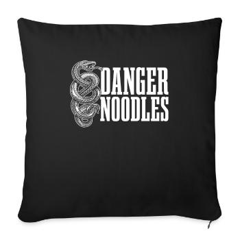 Nouilles Danger pour tous les fans de serpents - Housse de coussin décorative 45 x 45 cm - noir - Devant