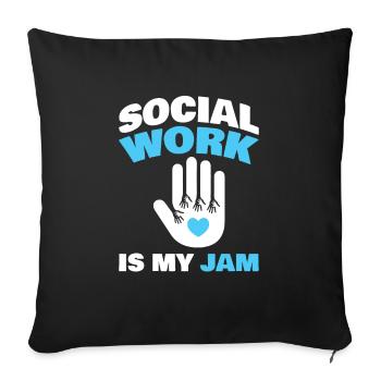 Social work is my passion for everyone - Sofa pillowcase 17,3'' x 17,3'' (45 x 45 cm) - black - Front
