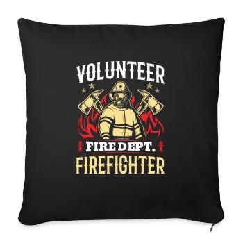 Freiwillige Feuerwehr, Feuerwehrmann - Sofakissenbezug 45 x 45 cm - Schwarz - Vorne