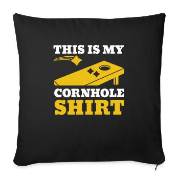 Dies Ist Mein Cornhole Shirt Für Cornhole Bean Bag - Sofakissenbezug 45 x 45 cm - Schwarz - Vorne