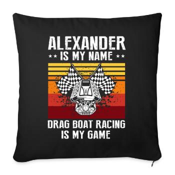 Speedboat Racing Design for Racing Boaters - Sofa pillowcase 17,3'' x 17,3'' (45 x 45 cm) - black - Front