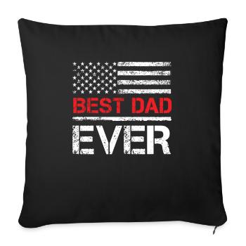 Best dad ever - Sofa pillowcase 17,3'' x 17,3'' (45 x 45 cm) - black - Front