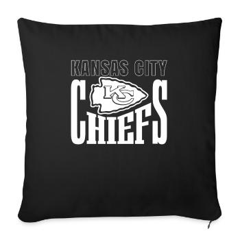Kansas City League for Football Fans - Sofa pillowcase 17,3'' x 17,3'' (45 x 45 cm) - black - Front
