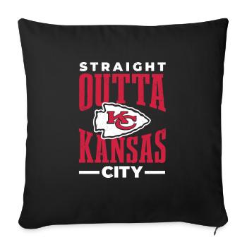 Kansas City League for Football Fans - Sofa pillowcase 17,3'' x 17,3'' (45 x 45 cm) - black - Front