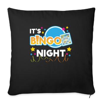 C’est la soirée bingo pour tous les fans de bingo - Housse de coussin décorative 45 x 45 cm - noir - Devant