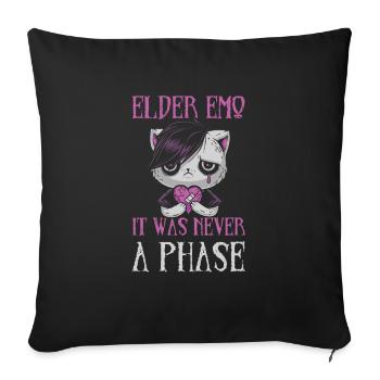 Elder Emo was never a phase for Goth Fan - Sofa pillowcase 17,3'' x 17,3'' (45 x 45 cm) - black - Front
