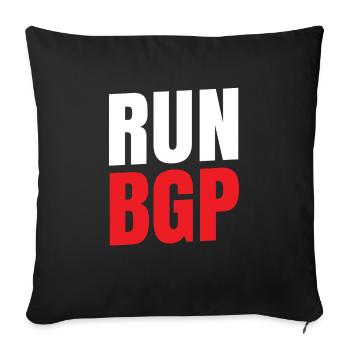 Bgp Für Netzwerk-computer-fan Ausführen - Sofakissenbezug 45 x 45 cm - Schwarz - Vorne