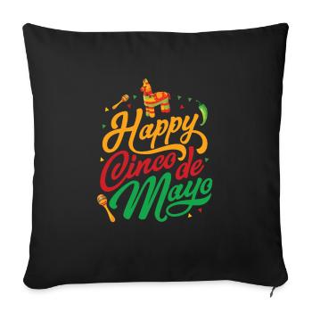 Cheerful Cinco de Mayo for Mexicans - Sofa pillowcase 17,3'' x 17,3'' (45 x 45 cm) - black - Front