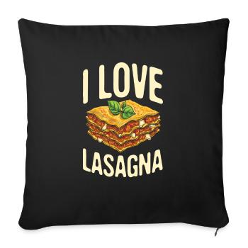 Ich Liebe Lasagna Für Alle Italiener - Sofakissenbezug 45 x 45 cm - Schwarz - Vorne