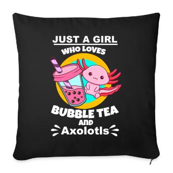Bubble Tea Bubble Tea Cadeau Fille - Housse de coussin décorative 45 x 45 cm - noir - Devant