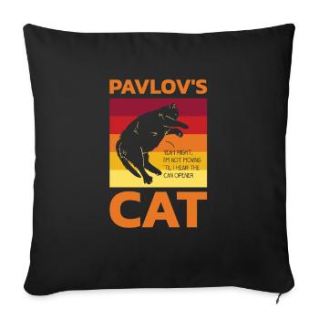 Pawlowsche Katze Für Psychologen - Sofakissenbezug 45 x 45 cm - Schwarz - Vorne