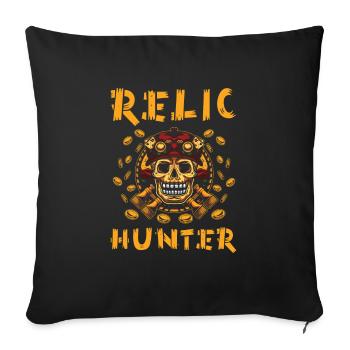 Relic hunter for hobby treasure hunters - Sofa pillowcase 17,3'' x 17,3'' (45 x 45 cm) - black - Front