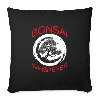 Chuchoteur de bonsaï pour tous les fans de bonsaï - Housse de coussin décorative 45 x 45 cm - noir - Devant