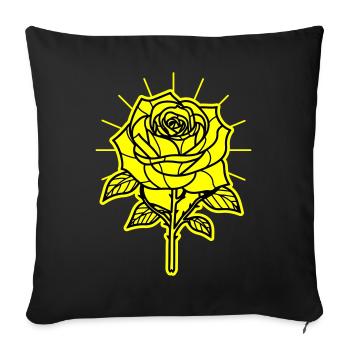 Épines de fleur de rose - Housse de coussin décorative 45 x 45 cm - noir - Devant