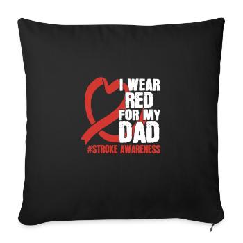 Je porte du rouge pour mon père pour tout le monde - Housse de coussin décorative 45 x 45 cm - noir - Devant