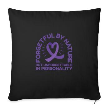 Forgetful by nature, but from the - Sofa pillowcase 17,3'' x 17,3'' (45 x 45 cm) - black - Front
