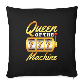 Queen Of The Slot for all casino fans - Sofa pillowcase 17,3'' x 17,3'' (45 x 45 cm) - black - Front