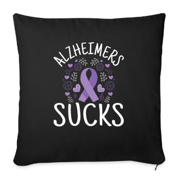 La maladie d’Alzheimer, ça craint pour tous les supporters - Housse de coussin décorative 45 x 45 cm - noir - Devant