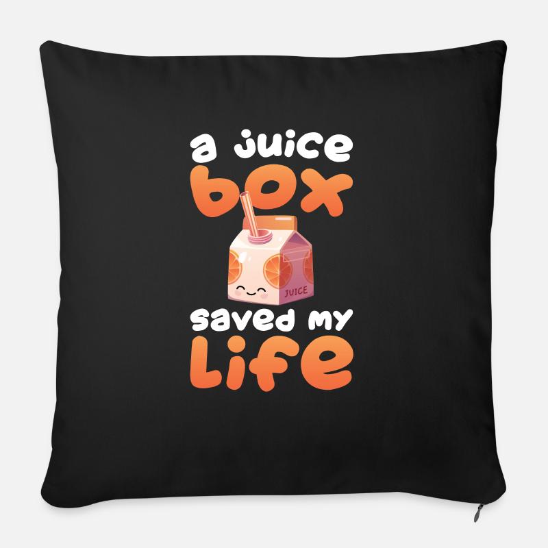 Une boîte de jus de fruits a tué mon supporter - Housse de coussin décorative 45 x 45 cm - noir