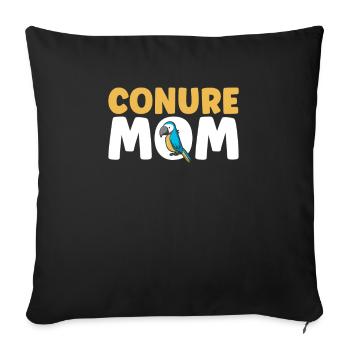 Conure Mère Pour Les Amateurs De Perroquets - Housse de coussin décorative 45 x 45 cm - noir - Devant