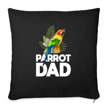 Père perroquet pour les amateurs de perroquets - Housse de coussin décorative 45 x 45 cm - noir - Devant