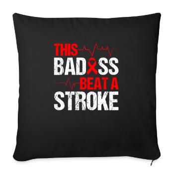 Dieser Badass Hat Einen Schlaganfall Besiegt - Sofakissenbezug 45 x 45 cm - Schwarz - Vorne