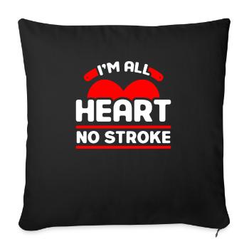 Je suis tout le cœur pas d’accident vasculaire cérébral pour le supporter - Housse de coussin décorative 45 x 45 cm - noir - Devant
