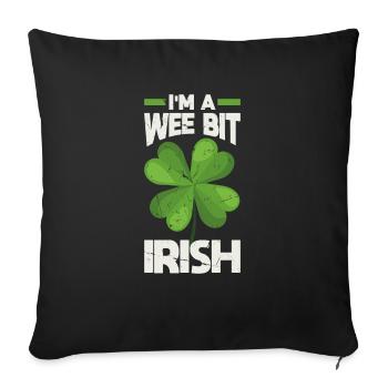 Wee Bit Irish Lucky Clover Festive Graphic - Sofa pillowcase 17,3'' x 17,3'' (45 x 45 cm) - black - Front